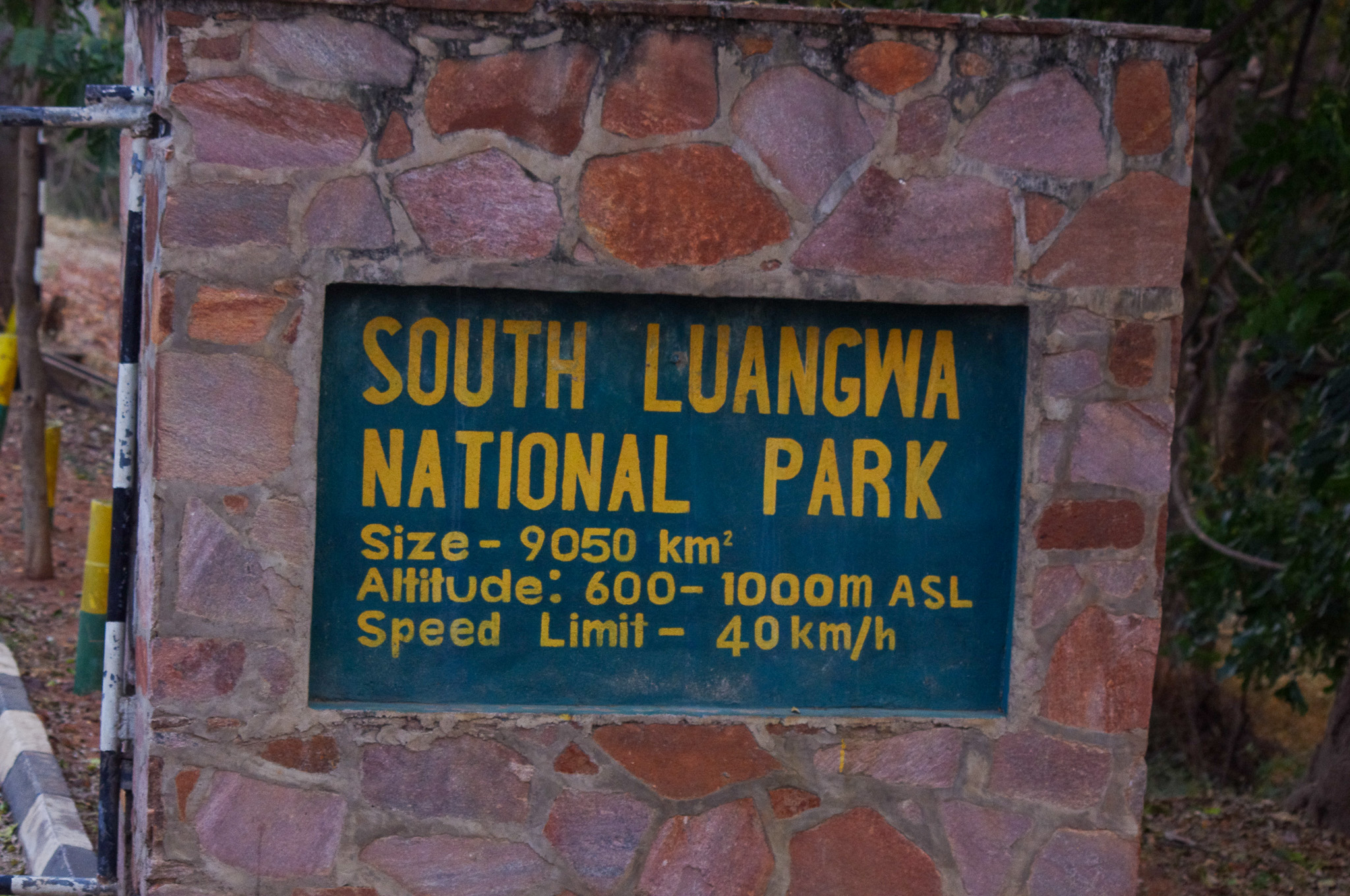 Toegangsbord van South Luangwa nationaal park