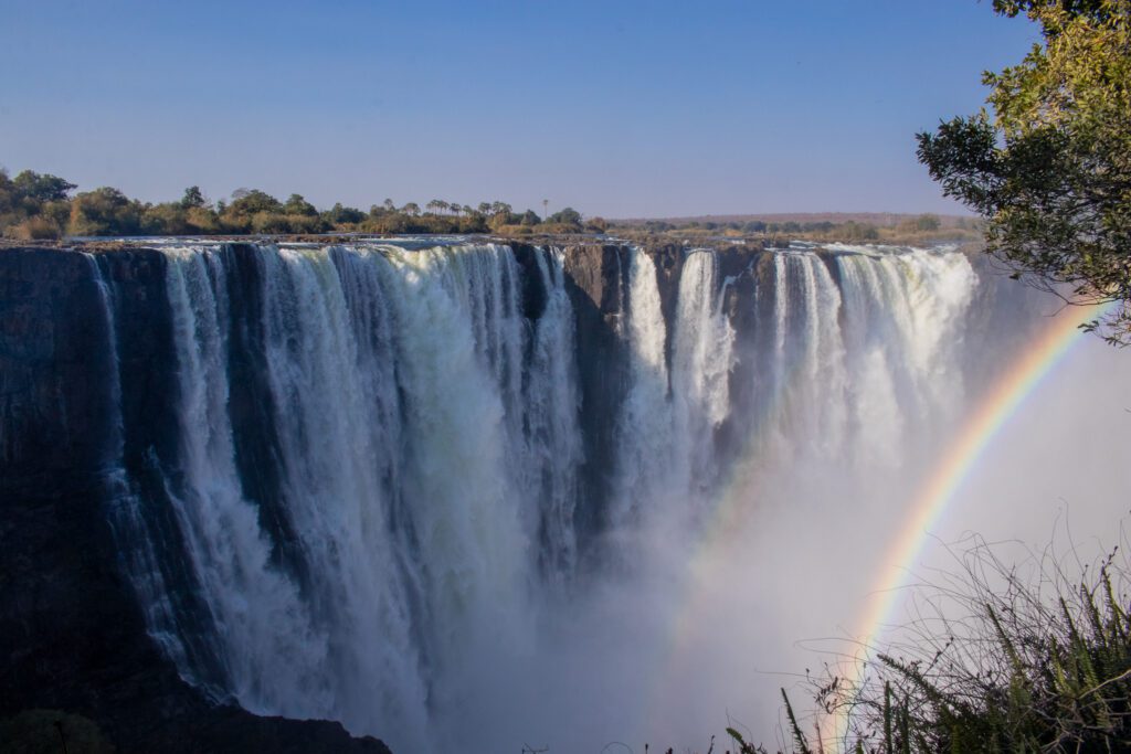 De Victoriawatervallen vanaf Zimbabwe